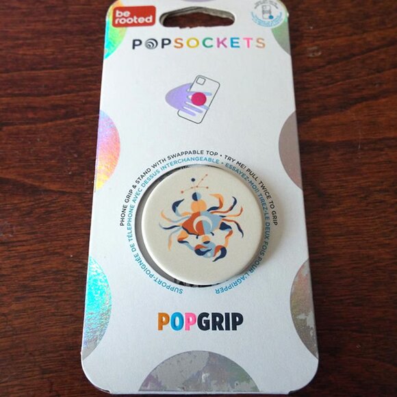 PopSockets Be Rooted PopGrip with Swappable Top & Stand Zodiac - Cancer new - Picture 1 of 2